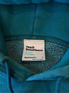 TNA Cozy Sweatfleece Hoodie in Teal Blue